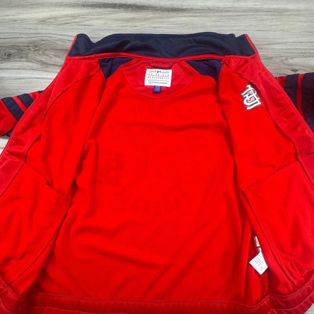 G-III Sports St Louis Cardinals MLB Track Jacket Mens XL Red‎ Navy Full Zip